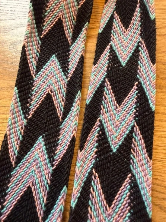 Salt Black Chevron Guitar-Style Strap with Pink, Blue & Purple Accent - Picture 7 of 9